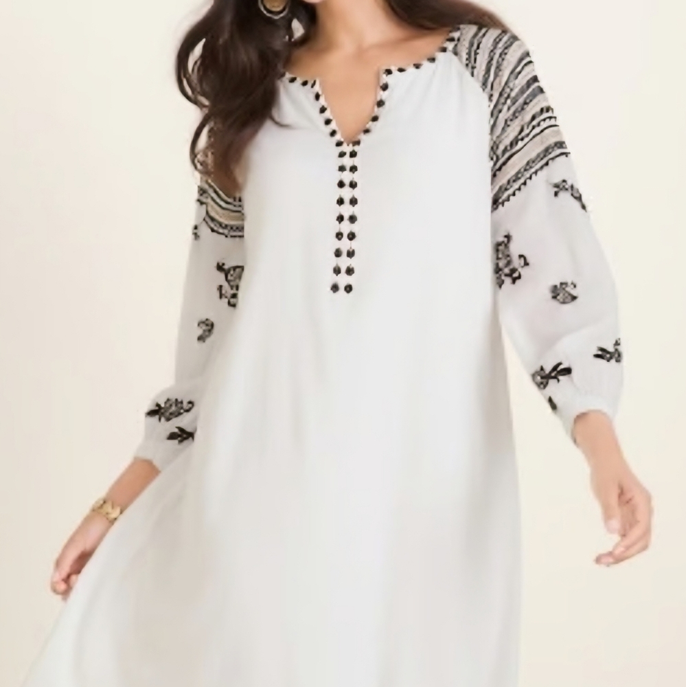 Chico's Women's Embroidered Lined Dress